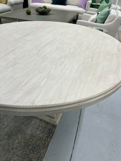 Ballard Design 60” Pedestal Dining Table In Mango Wood