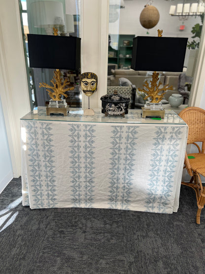 Skirted Console With Glass Top