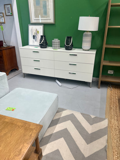 White Six Drawer Dresser