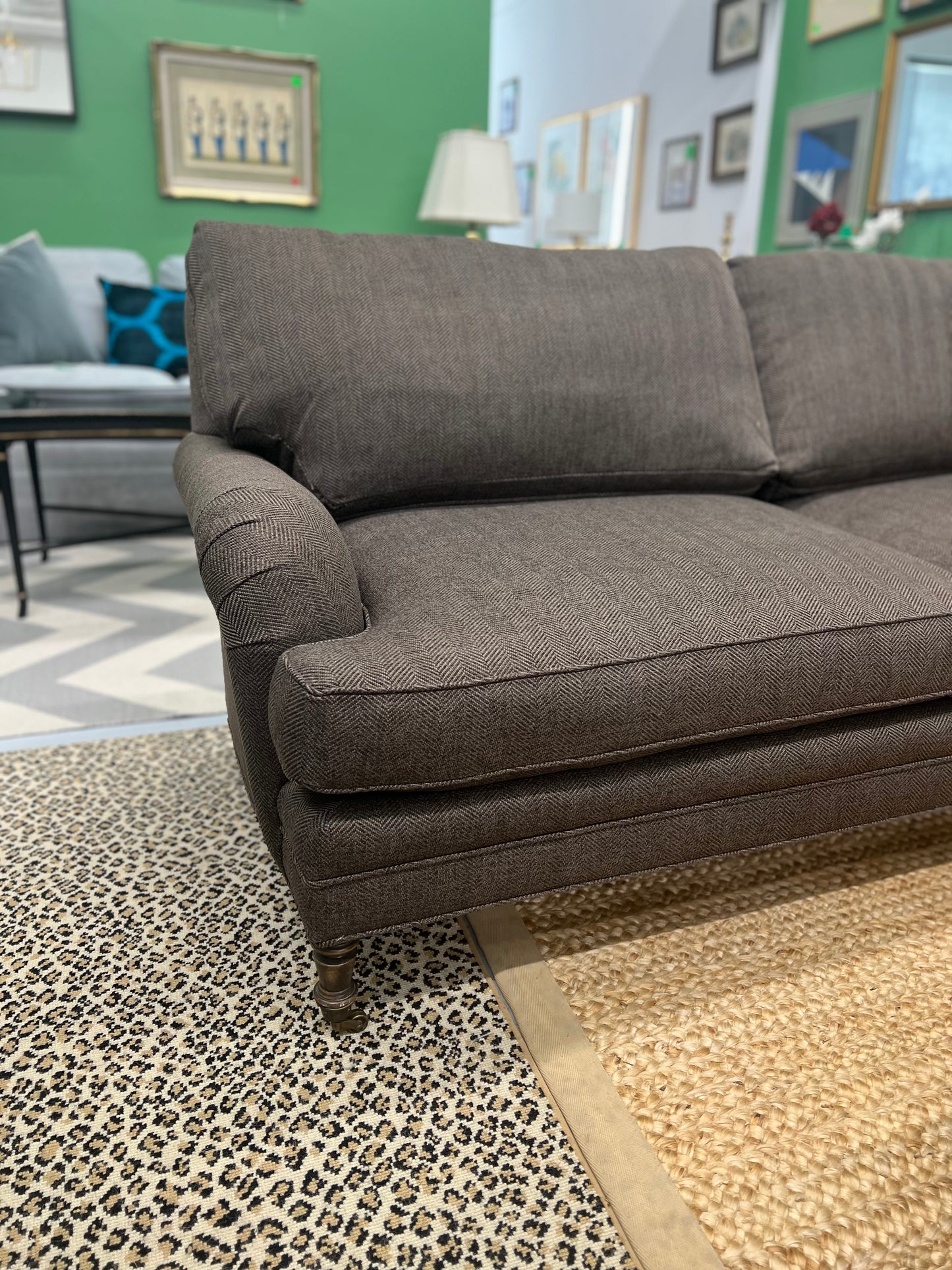 Chocolate Houndstooth Sofa