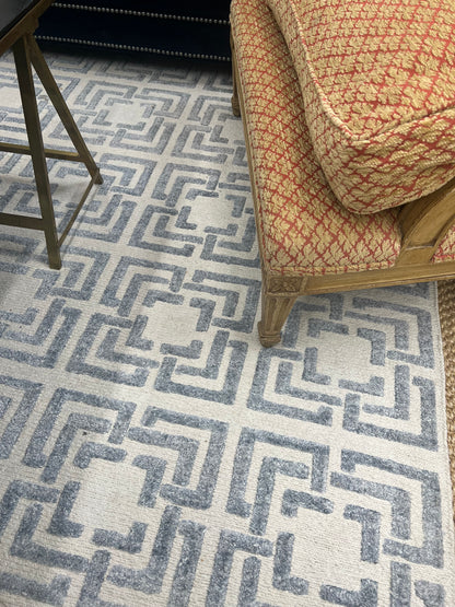 Blue & White Geometric Shape Rug
