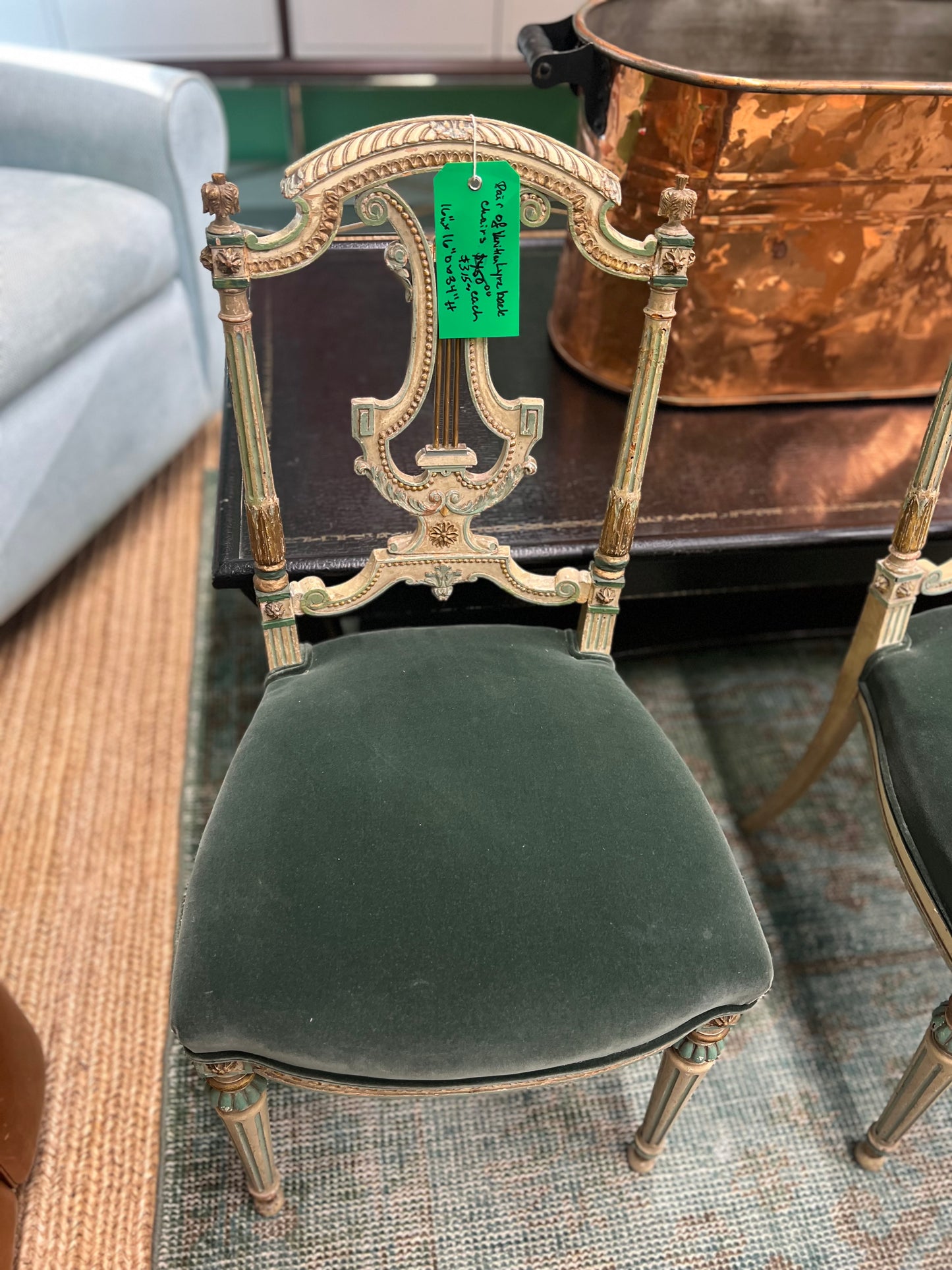 19th Century Louis Chair On Blue Velvet