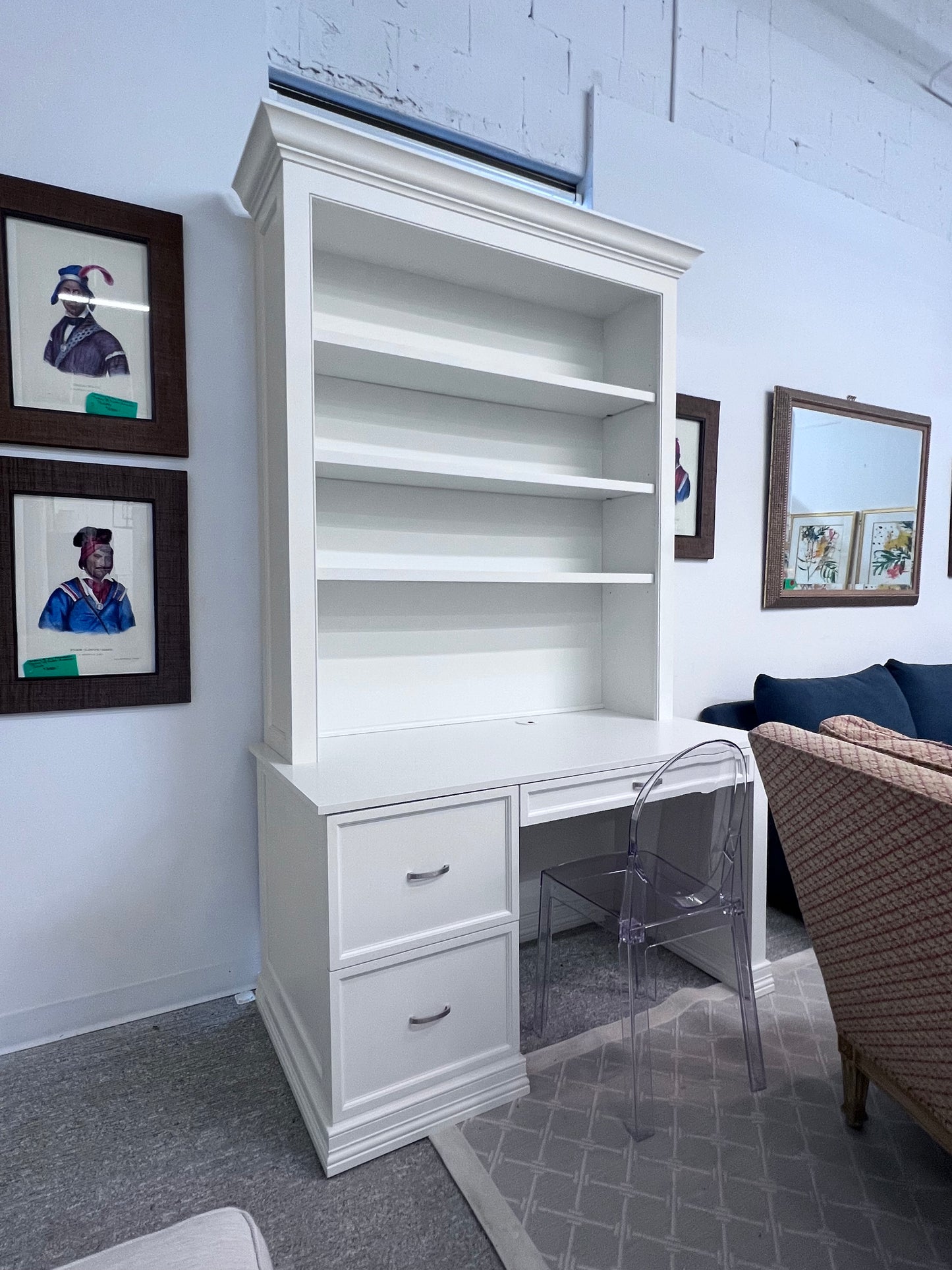 White Desk With Book Shelf