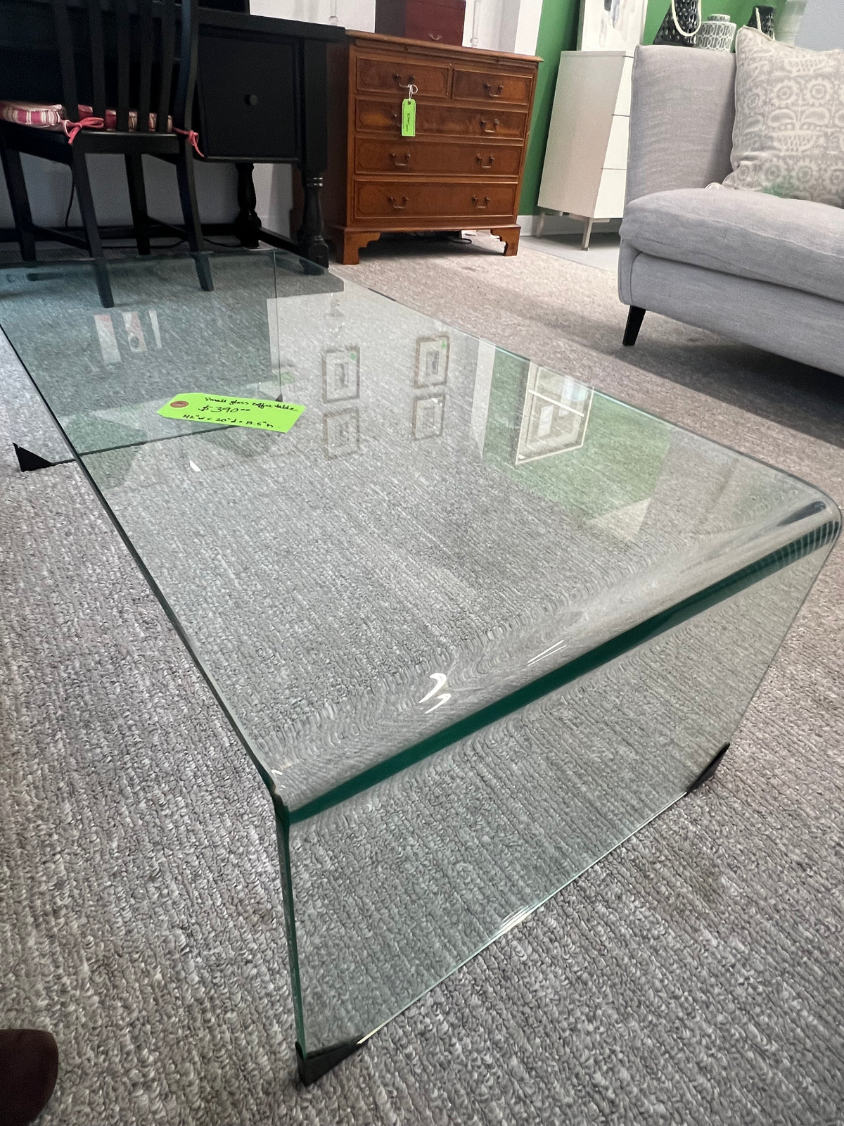 Small Glass Waterfall Coffee Table