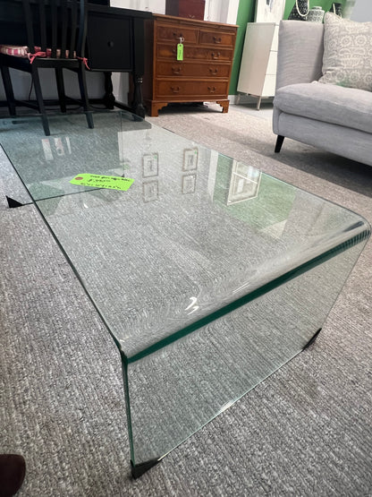 Small Glass Waterfall Coffee Table