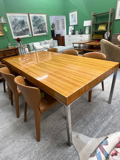 Mid Century Modern Dining Table With Chrome Legs
