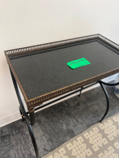 Wrought Iron black Granite Side Table