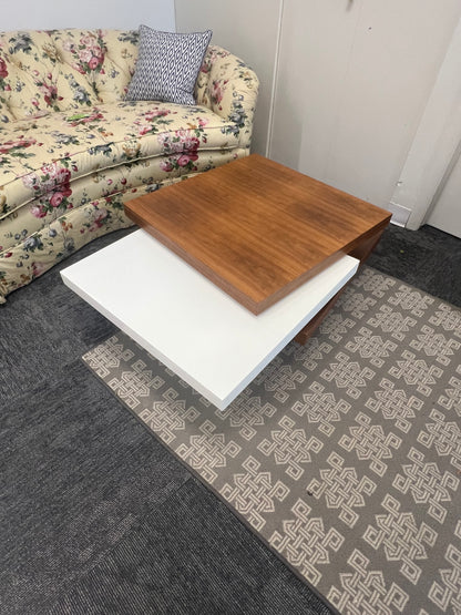 Modern Walnut & Acrylic Coffee Table