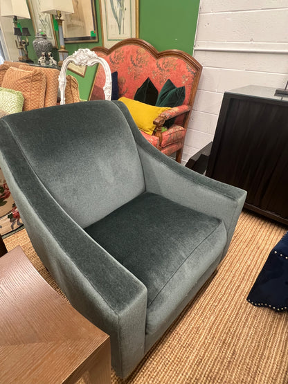 Dark Green Mohair Club Chair