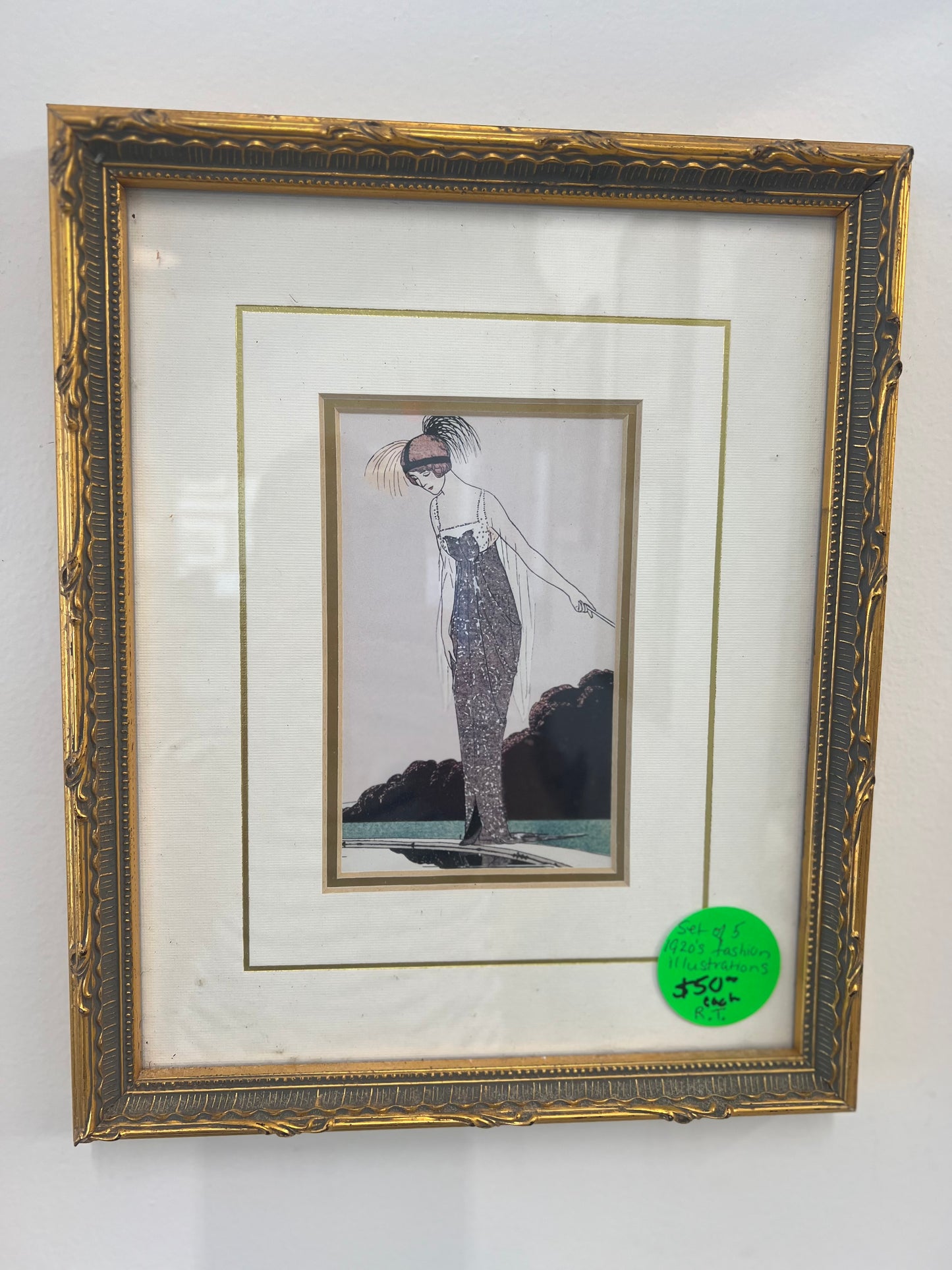 Framed 1920’s Fashion Illistration