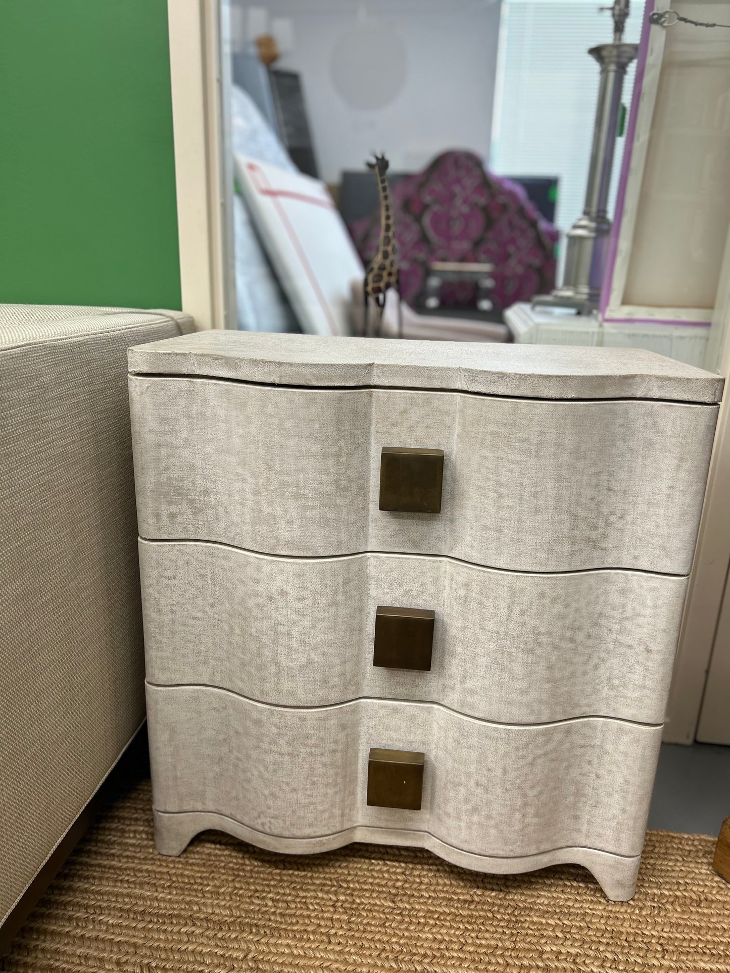 Pair Of Luxe Home Linen Sidetables