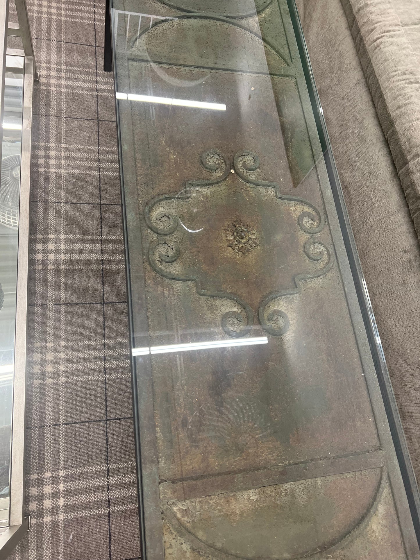 French Door Glass Top Coffee Table