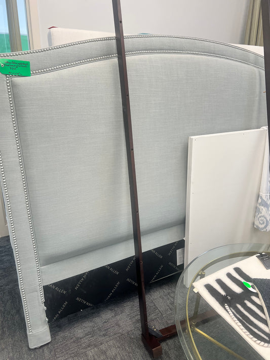 Ethan Allen Blueish/Gray King Bed With Nail Head