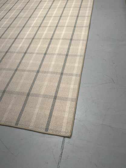 Blue And Ivory Plaid Rug