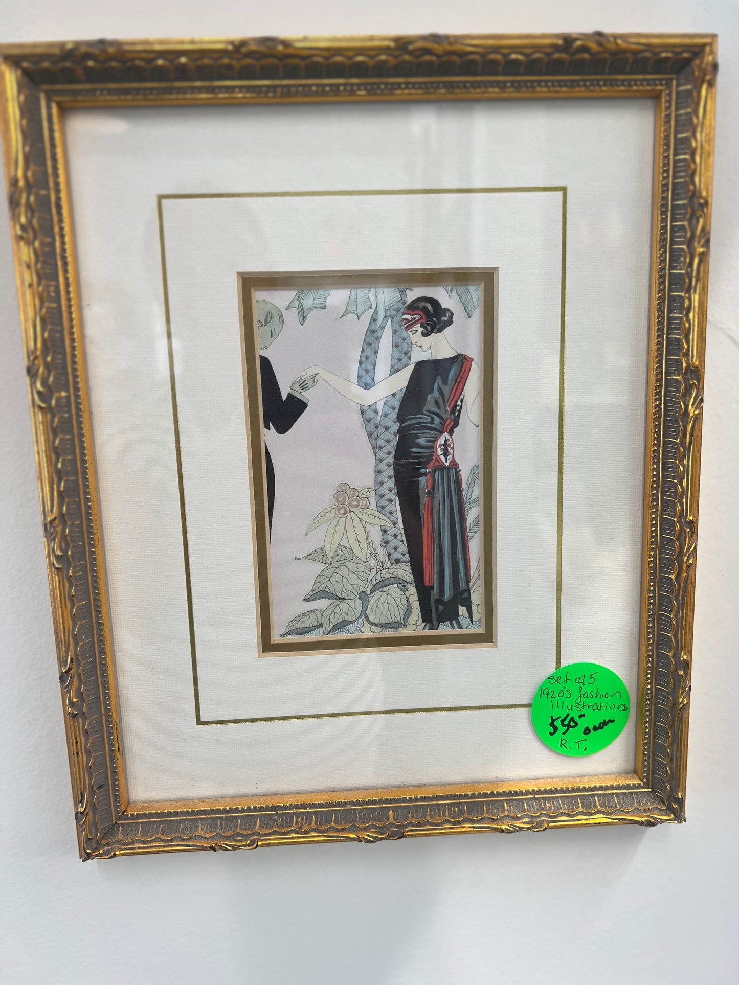 Framed 1920’s Fashion Illistration