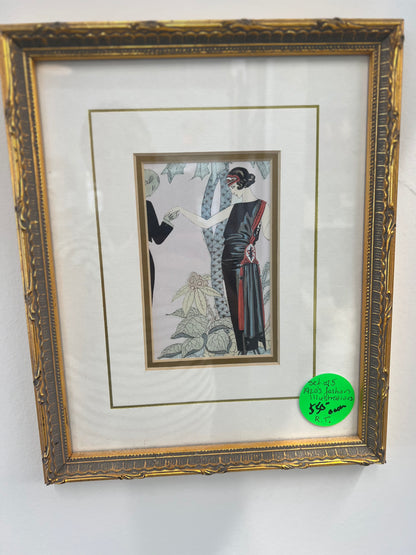 Framed 1920’s Fashion Illistration