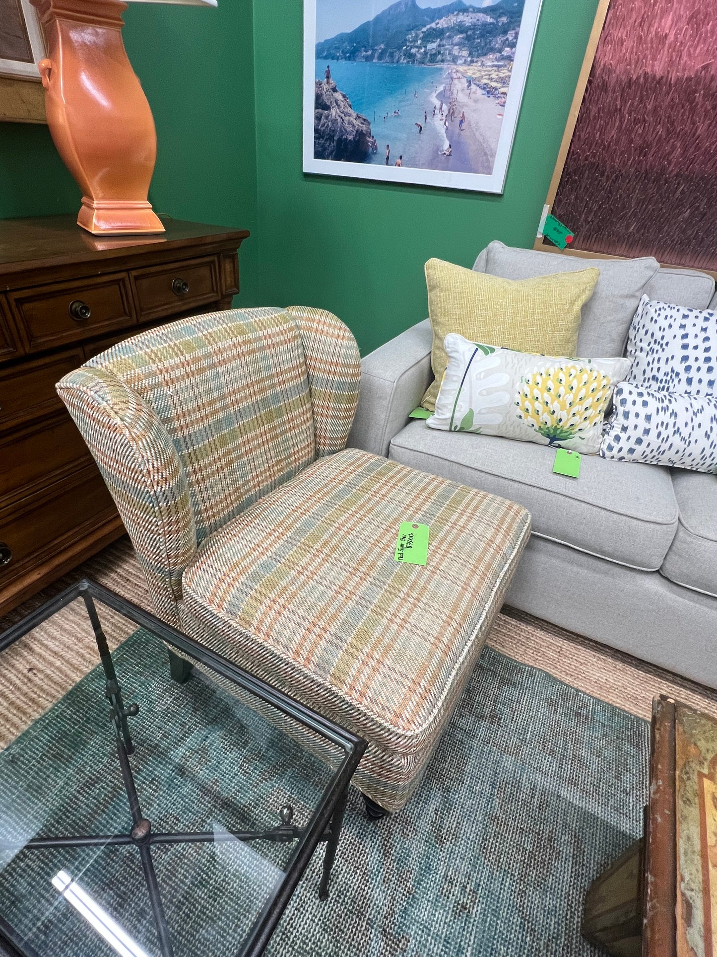 Plaid Slipper Chair
