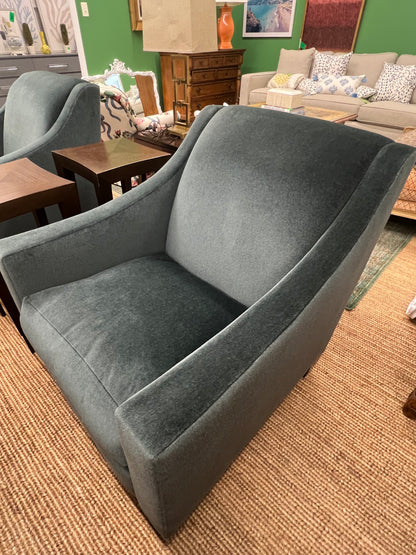 Dark Green Mohair Club Chair
