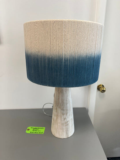 Bleached Wood Lamp With Rope Shade