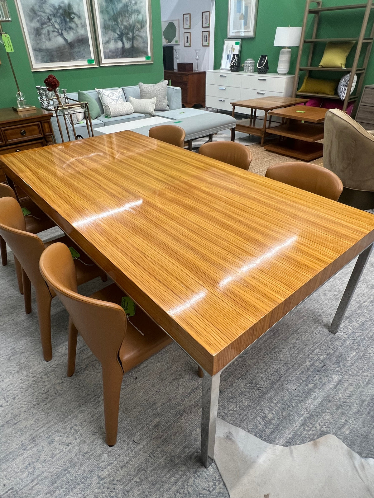 Mid Century Modern Dining Table With Chrome Legs