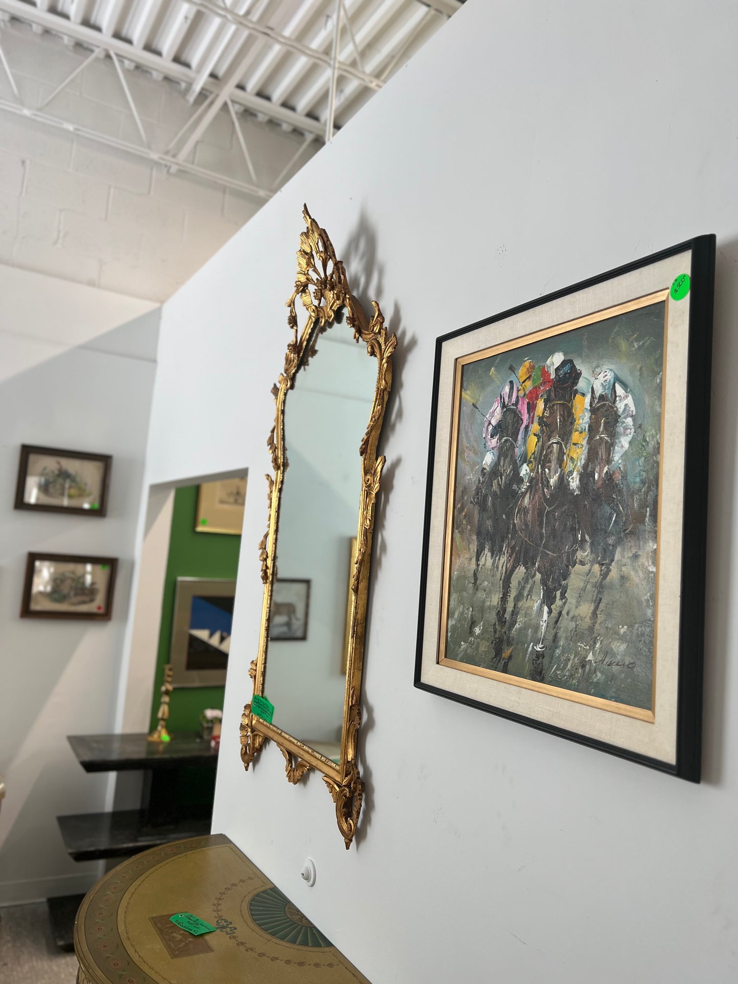 Antique Italian Hand Carved Wood Gilt Mirror In Gold Leaf