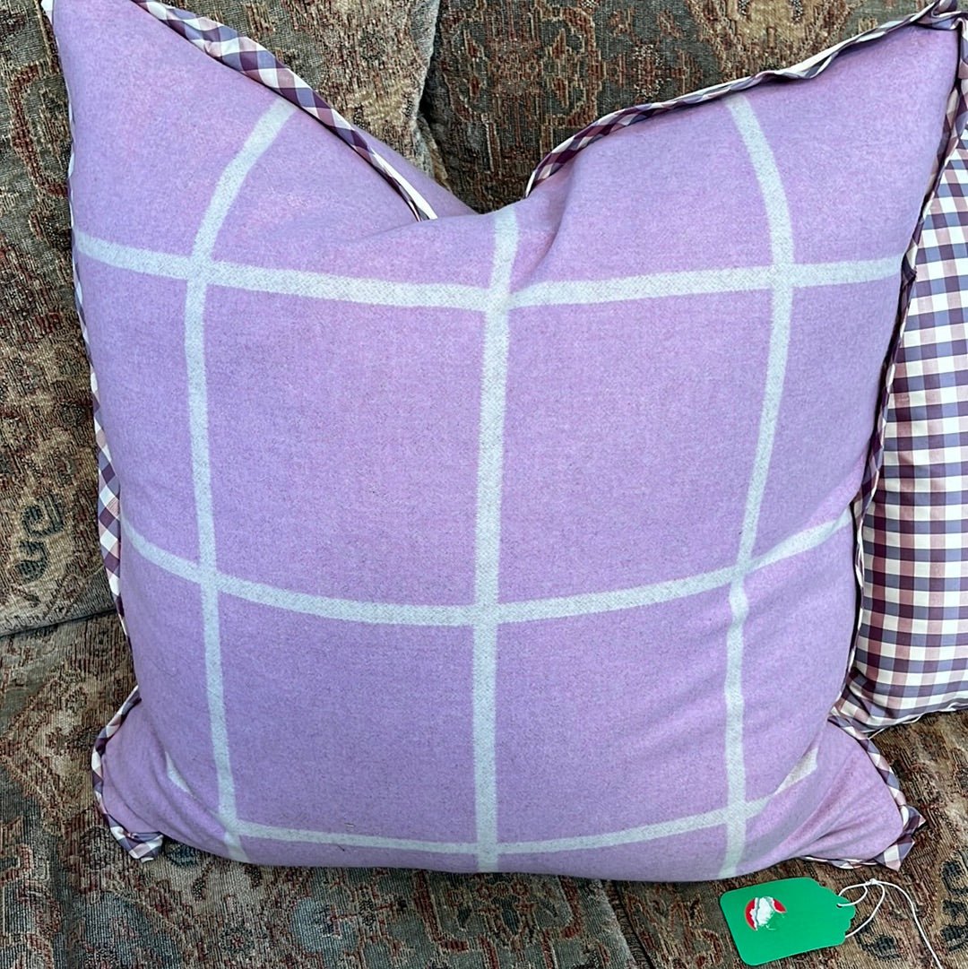 Purple Check Pillow