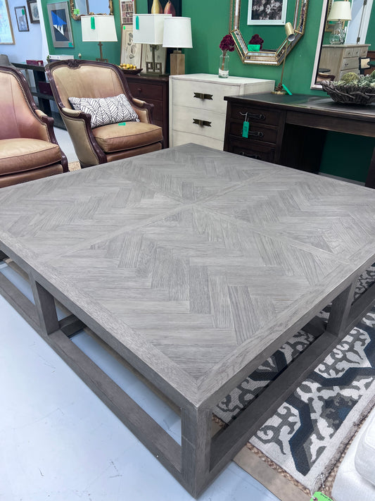 Extra Large Restoration Hardware Herringbone Coffee Table