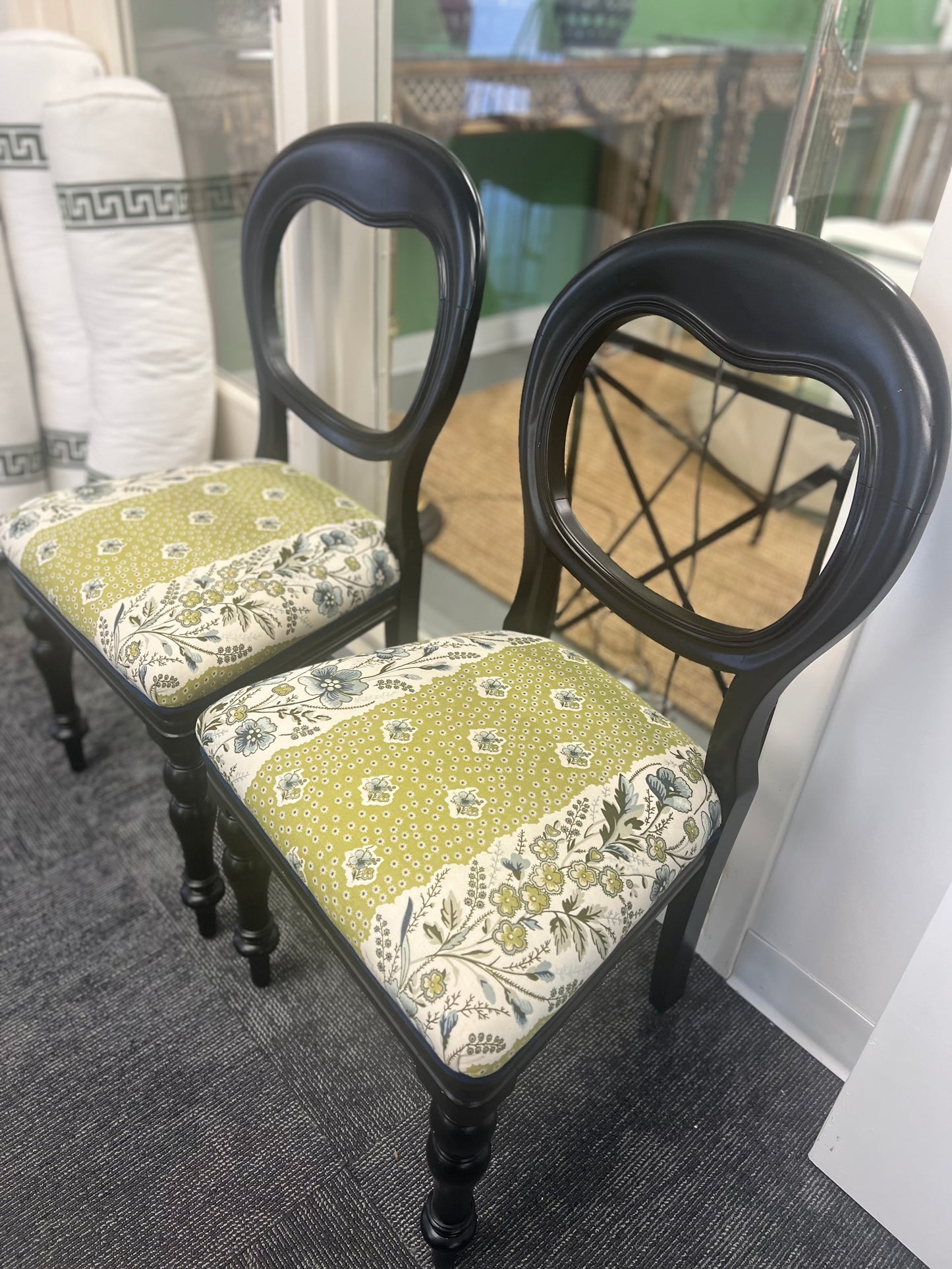 Victorian Balloon Back Chair With Tilton-Febwick Fabric