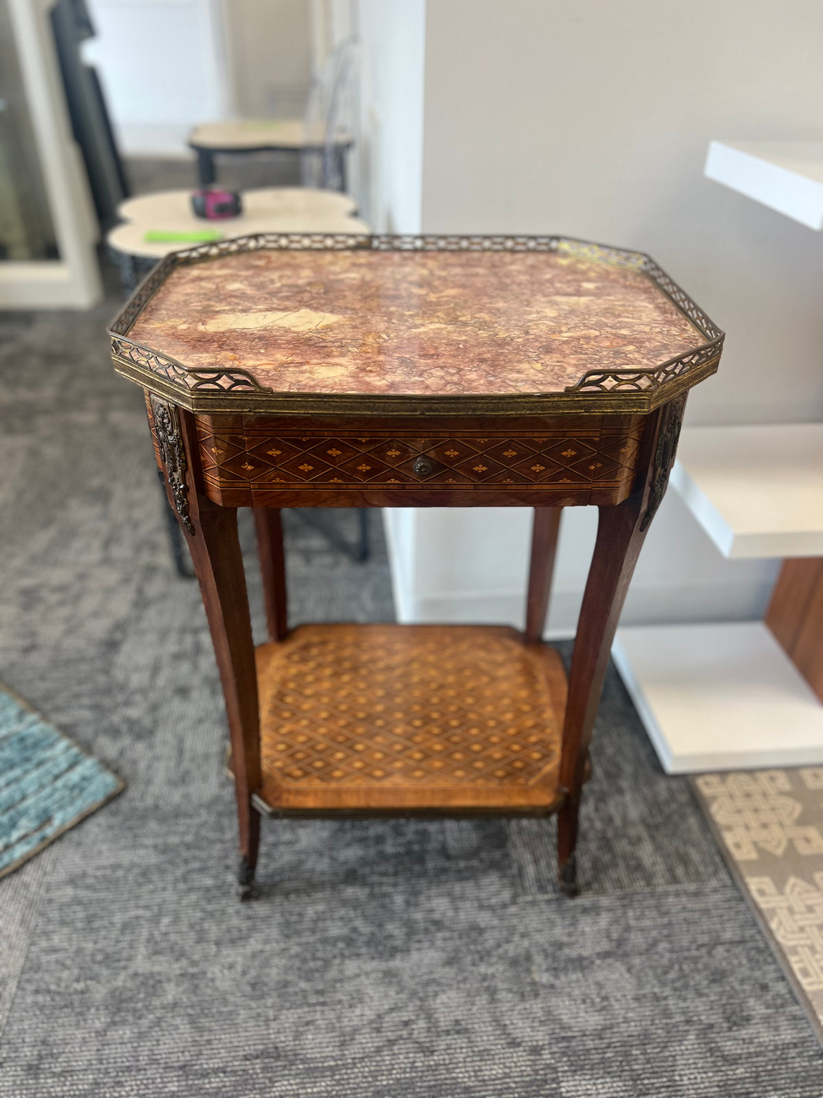 Marble Top French Louis XVI Occasional Table
