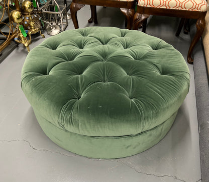 Green Velvet Ottoman