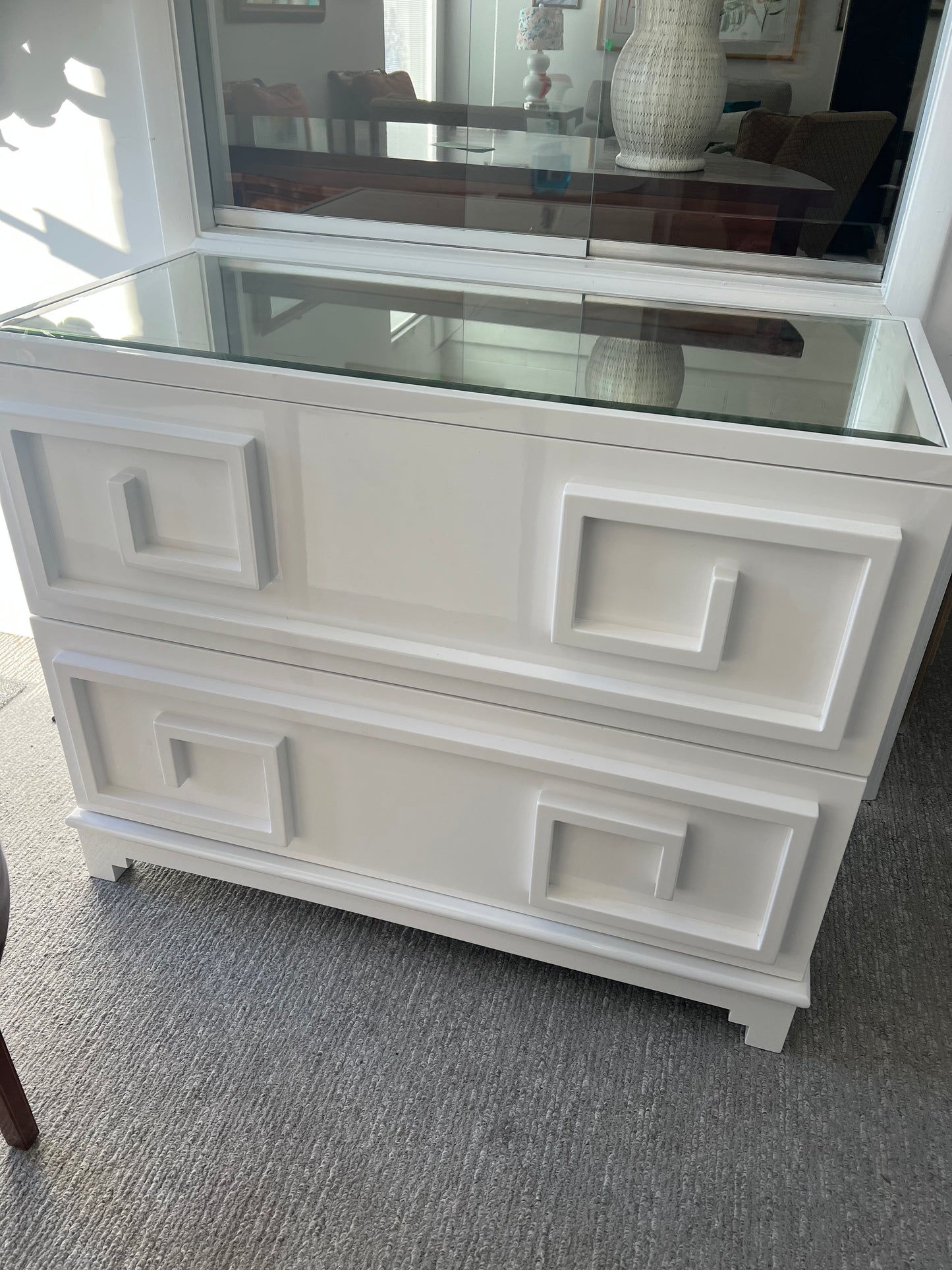 Worlds Away Lacquered Mirror Top Chest