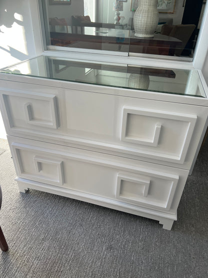 Worlds Away Lacquered Mirror Top Chest