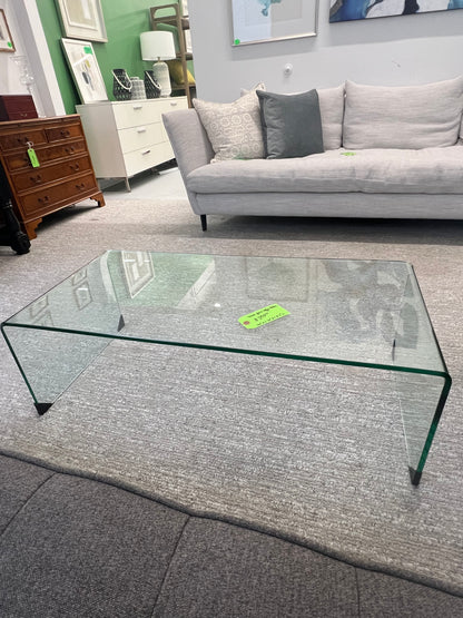 Small Glass Waterfall Coffee Table