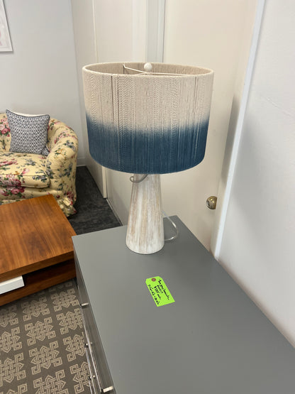 Bleached Wood Lamp With Rope Shade