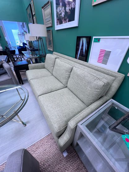 Taylor King Green Linen Sofa