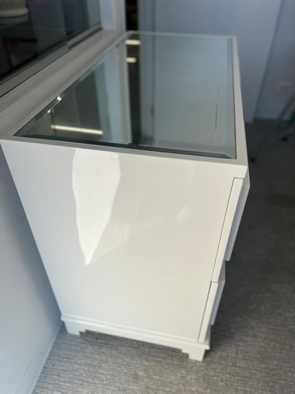 Worlds Away Lacquered Mirror Top Chest