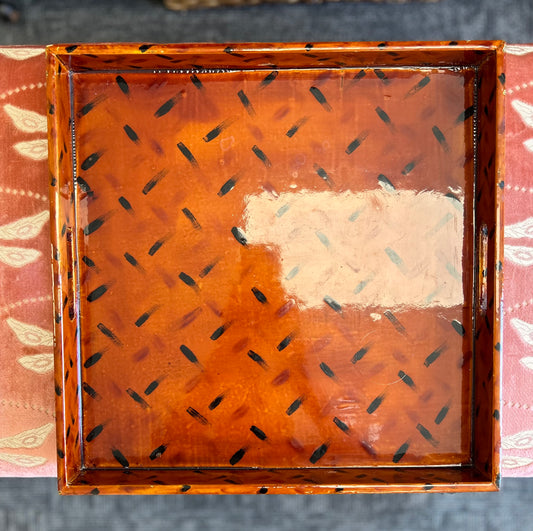 Orange Lacquered Tray