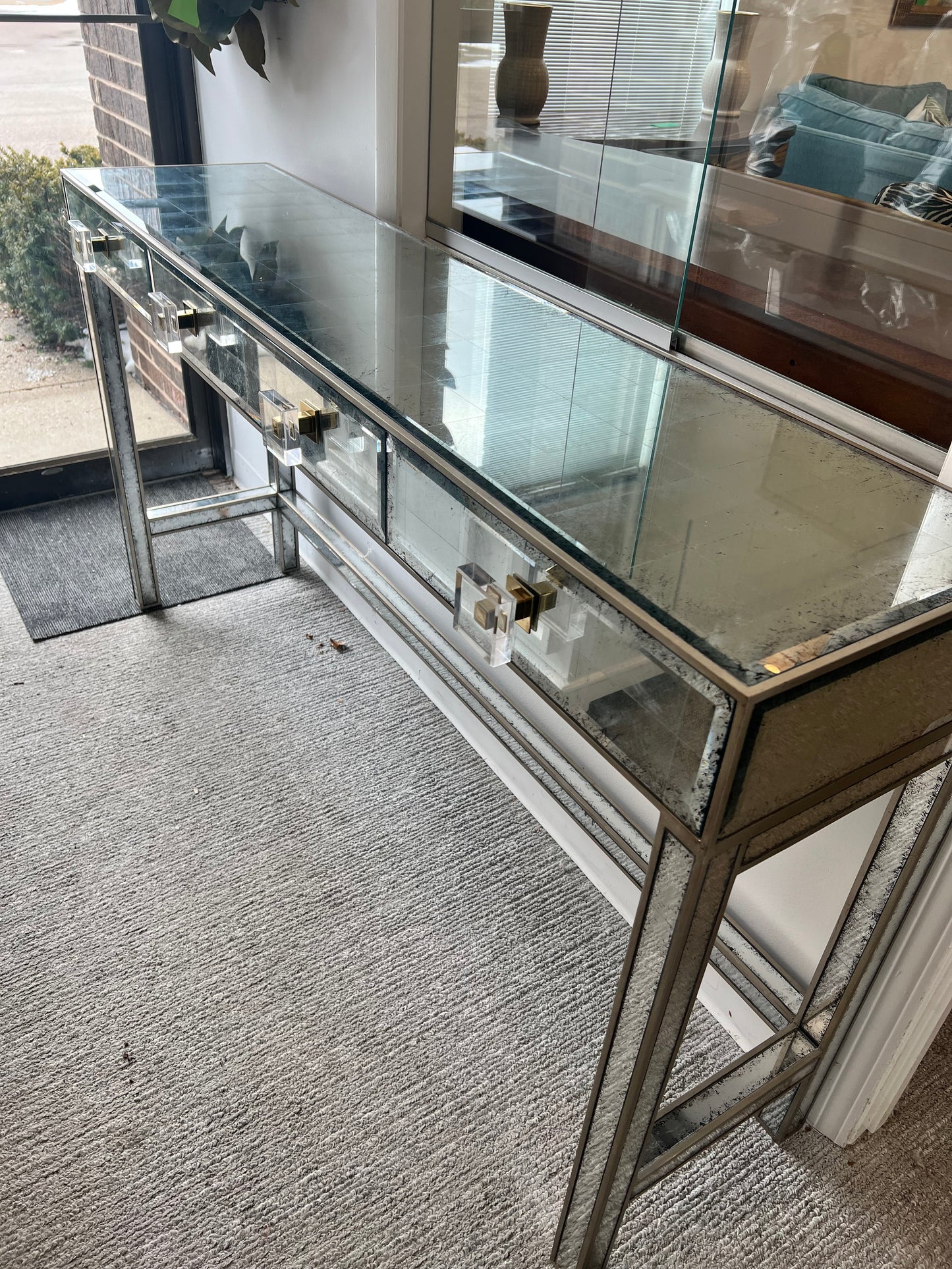 Mirrored Console With Four Drawers