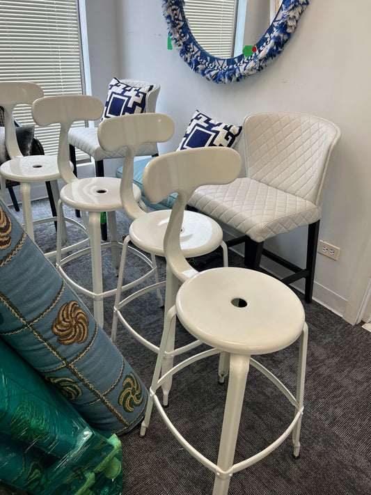 White Metal Stool