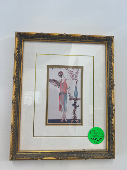 Framed 1920’s Fashion Illistration