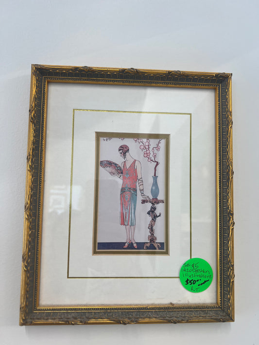 Framed 1920’s Fashion Illistration