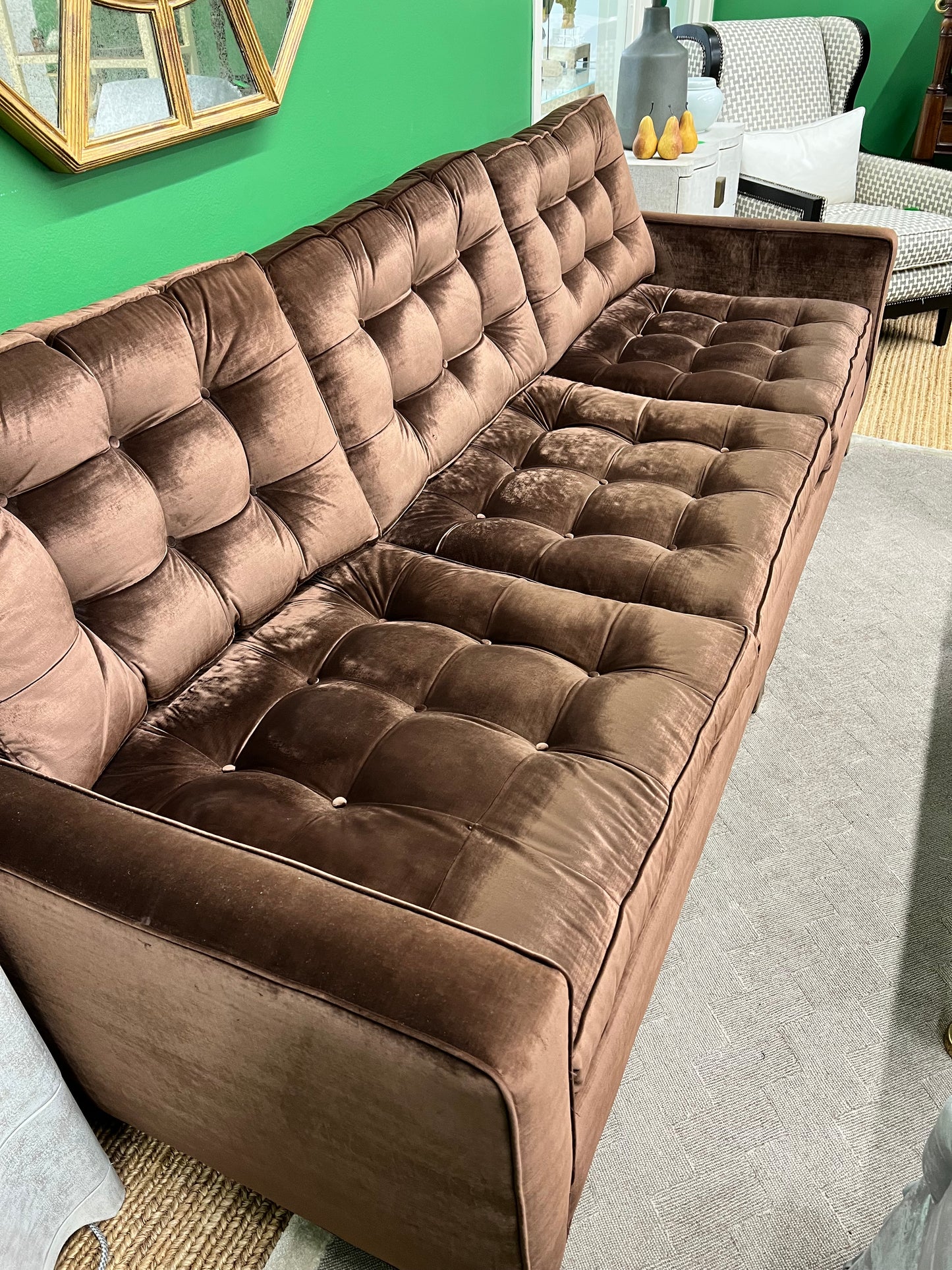 Brown Velvet Sofa