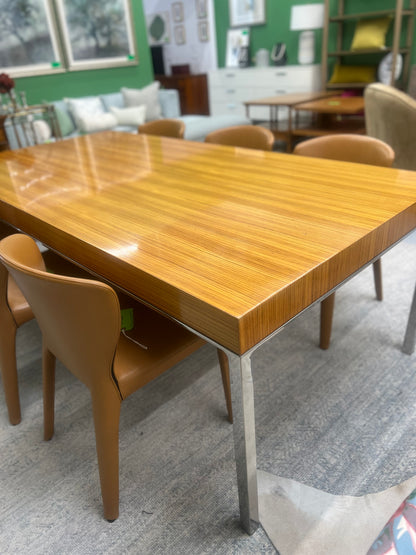 Mid Century Modern Dining Table With Chrome Legs