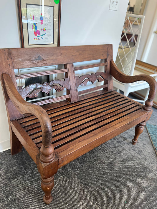 Carved Wood Bench