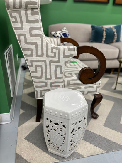 White Garden Stool