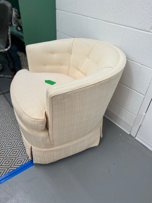 Tufted Swivel Chair On Casters