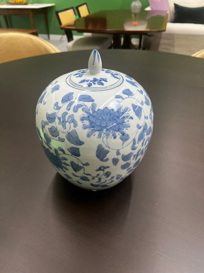 Chinese Blue White Porcelain Chrysanthemum Ginger Jar Mantle Urn