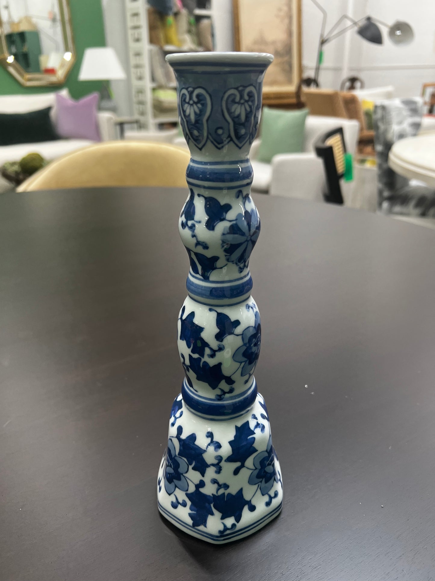 Blue & White Candle Stick Holder