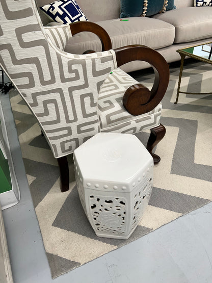 White Garden Stool