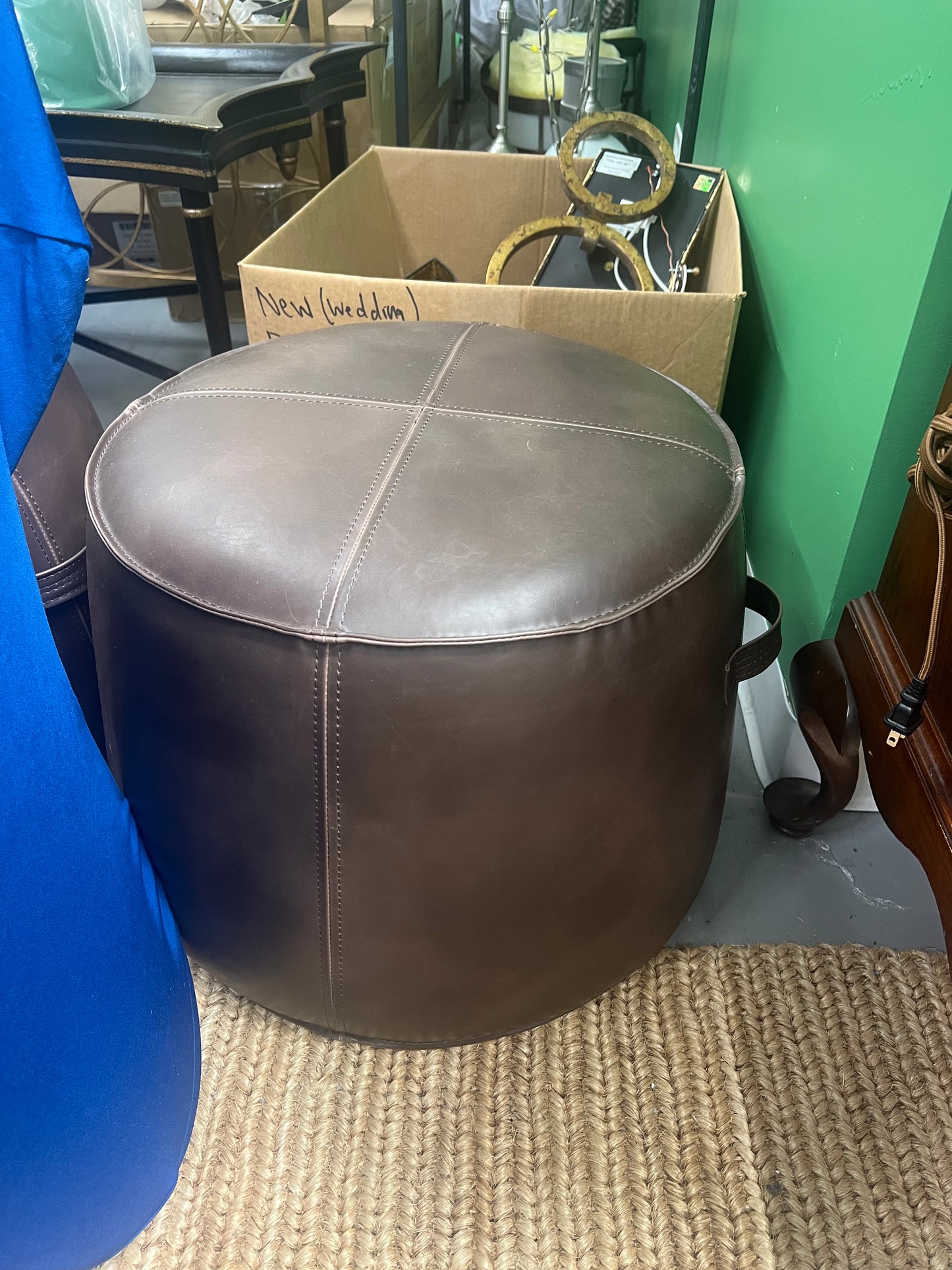 Leather Sunpan Mitchell Ottoman